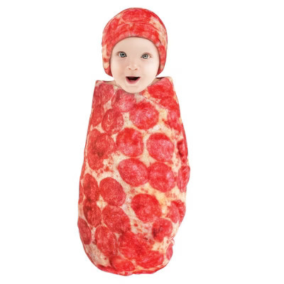 Hudson Baby Infant Plush Food Burrito or Pizza Blanket and Cap, Pepperoni Pizza, One Size | Target