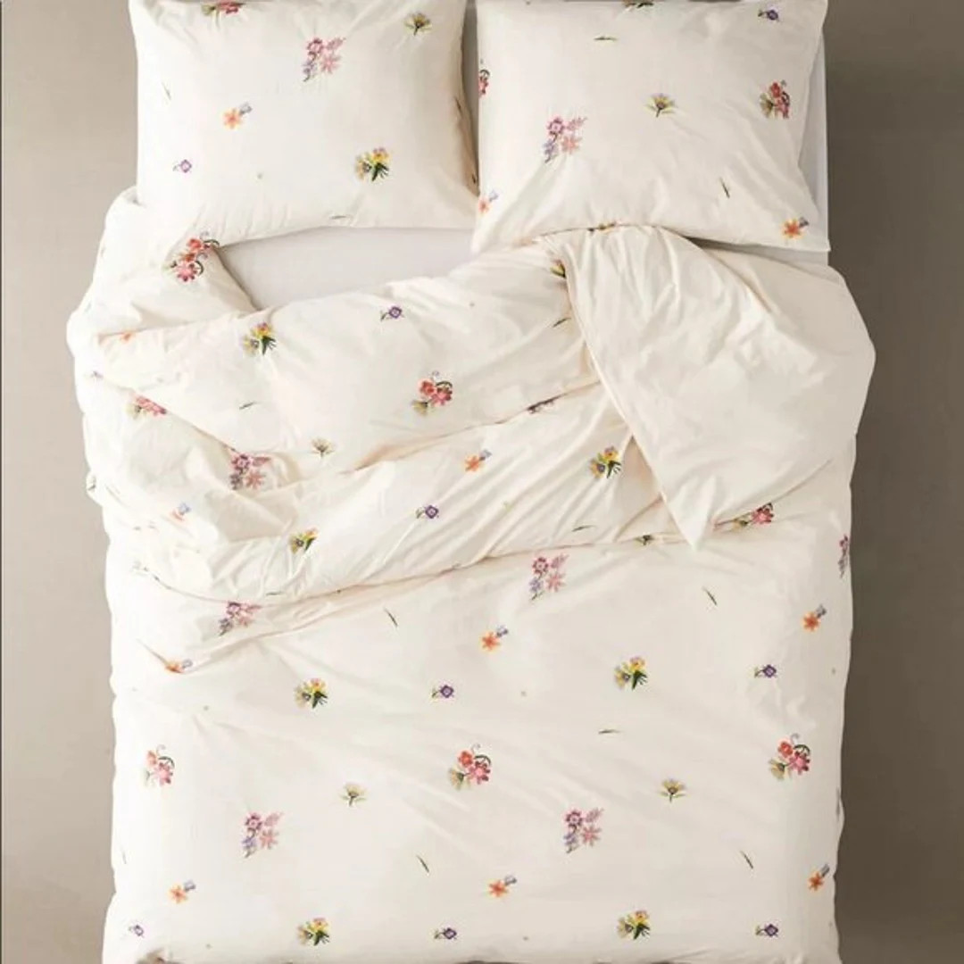 3 Pcs Cotton Embroidery Duvet Cover, Bohemian Bedding, Comforter Cover, Queen Duvet Cover, UO Bed... | Etsy (US)