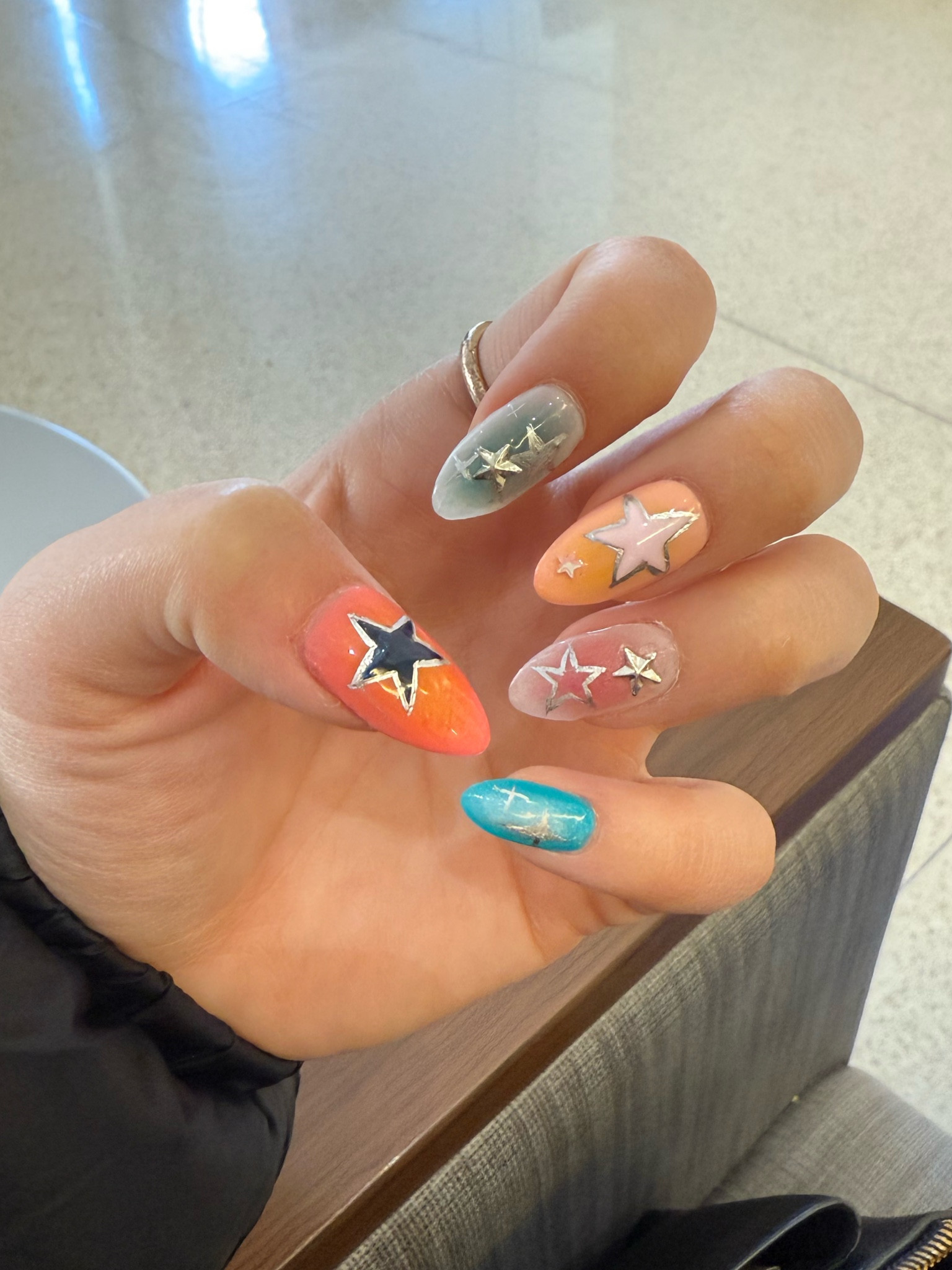 Colorful Star Nail Inspo Design