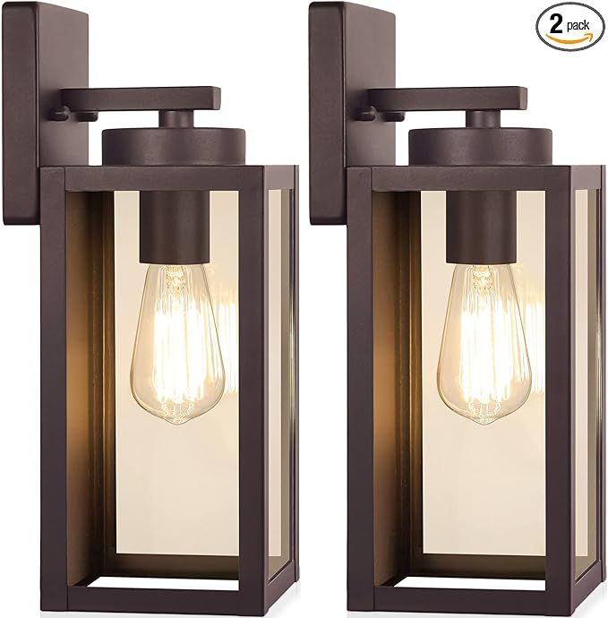 Outdoor Wall Light Fixtures, Exterior Waterproof Wall Lanterns, Brown Porch Sconces Wall Mounted ... | Amazon (US)