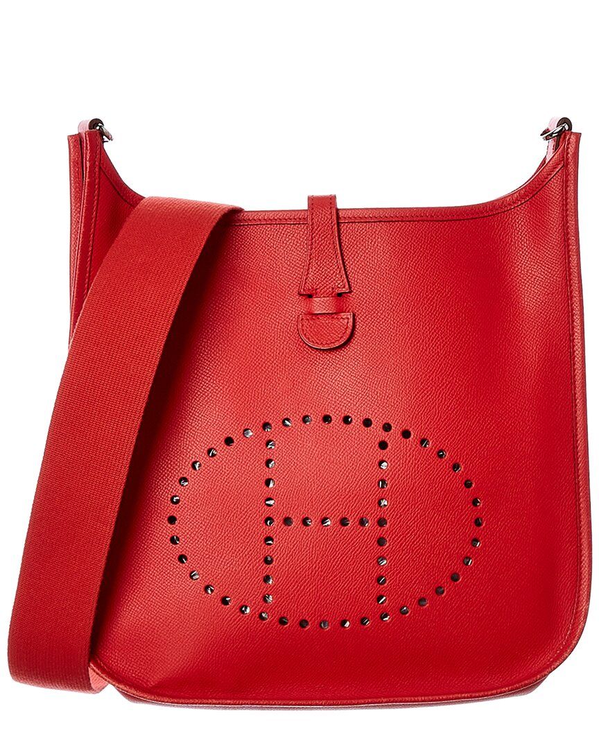 Hermes Red Epsom Leather Evelyne I PM | Gilt
