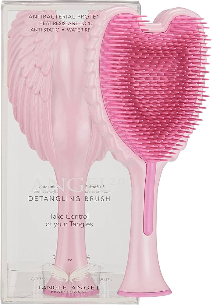 Detangling Hair Brush - Anti Static Angel Wing Hair Brush with Soft & Flexible Bristle for Straight & Wavy Hair - Tangle Angel Hair Detangler Brushes for Blow Drying & Shower - Gloss Pink | Amazon (US)