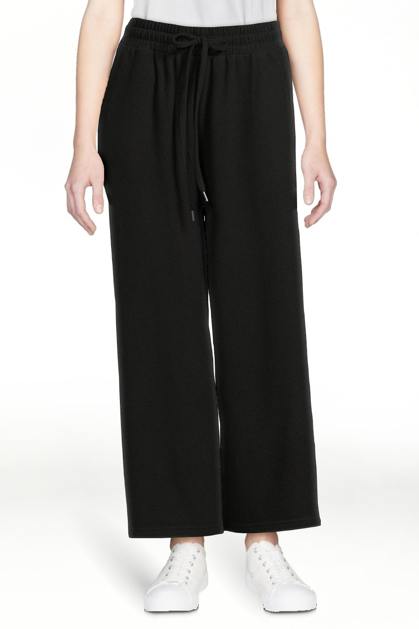 Time and Tru Women’s Mid-Rise Brushed Hacci Pull-on Cropped Wide Leg Pants | Walmart (US)