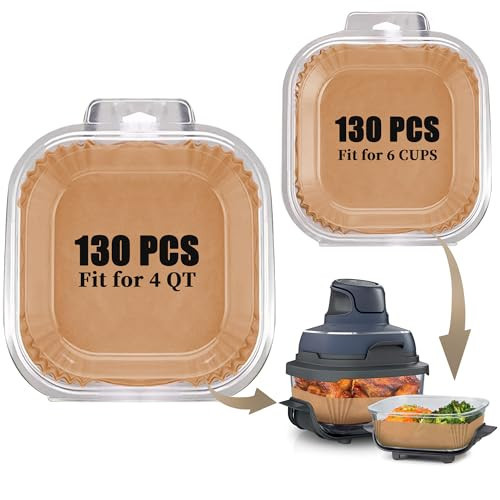 Air Fryer Liners Disposable for Ninja Crispi, 260 PCS Parchment Paper for Ninja Crispi 4-in-1 Portable Glass Air Fryer Cooking System, Non-Stick Airfryer Parchment Paper Liners for Ninja Crispy ﻿ | Amazon (US)