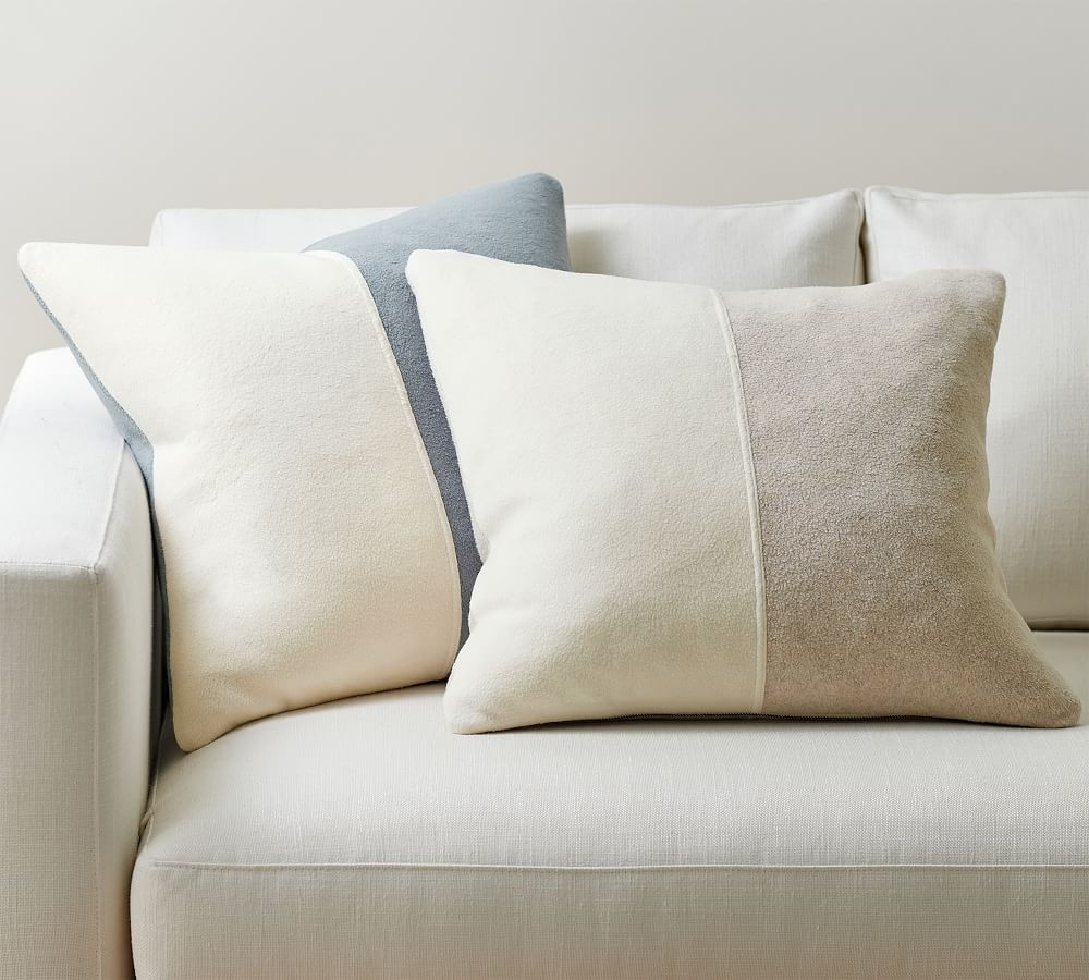 Cozy Fleece Colorblock Pillow Cover | Pottery Barn (US)