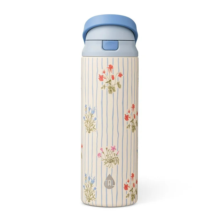 TAL 24oz Stainless Steel 2-in-1 Water Bottle with Straw and Chug Lid, Flowers | Walmart (US)