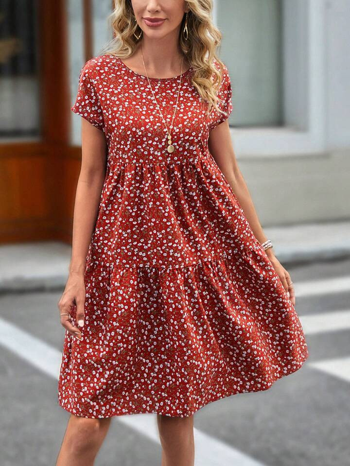 EMERY ROSE Ditsy Floral Batwing Sleeve Dress | SHEIN