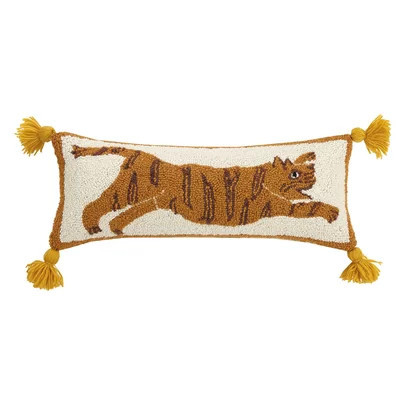 Justina Tiger Wool Hook Pillow with Tassels | Wayfair North America