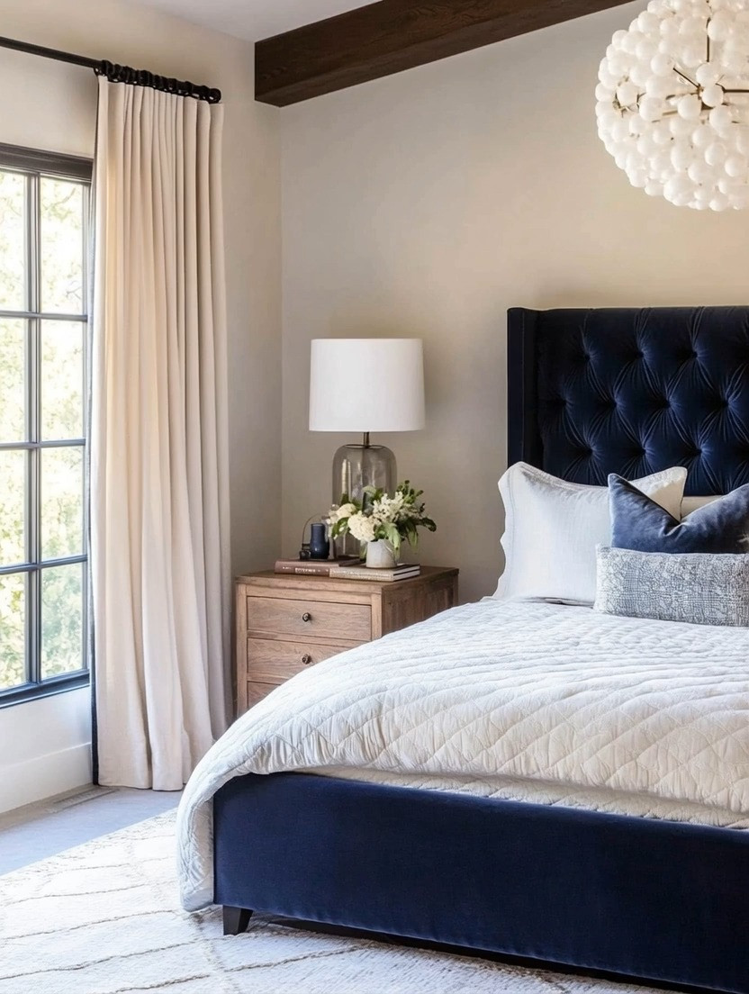 A navy velvet bed is a timeless classic that instantly makes a bedroom feel personal, intentional, and designer-led. Paired with soft neutrals—white, taupe, and beige bedding—a warm wooden side table, and a simple table lamp, it creates a calm yet elevated space that never feels overdone. This is the kind of bedroom design that feels curated, lived-in, and effortlessly elegant for years to come. Perfect bedroom refresh for modern decor.

#NavyVelvetBed #TimelessBedroom #DesignerHome 

 

#LTKHome