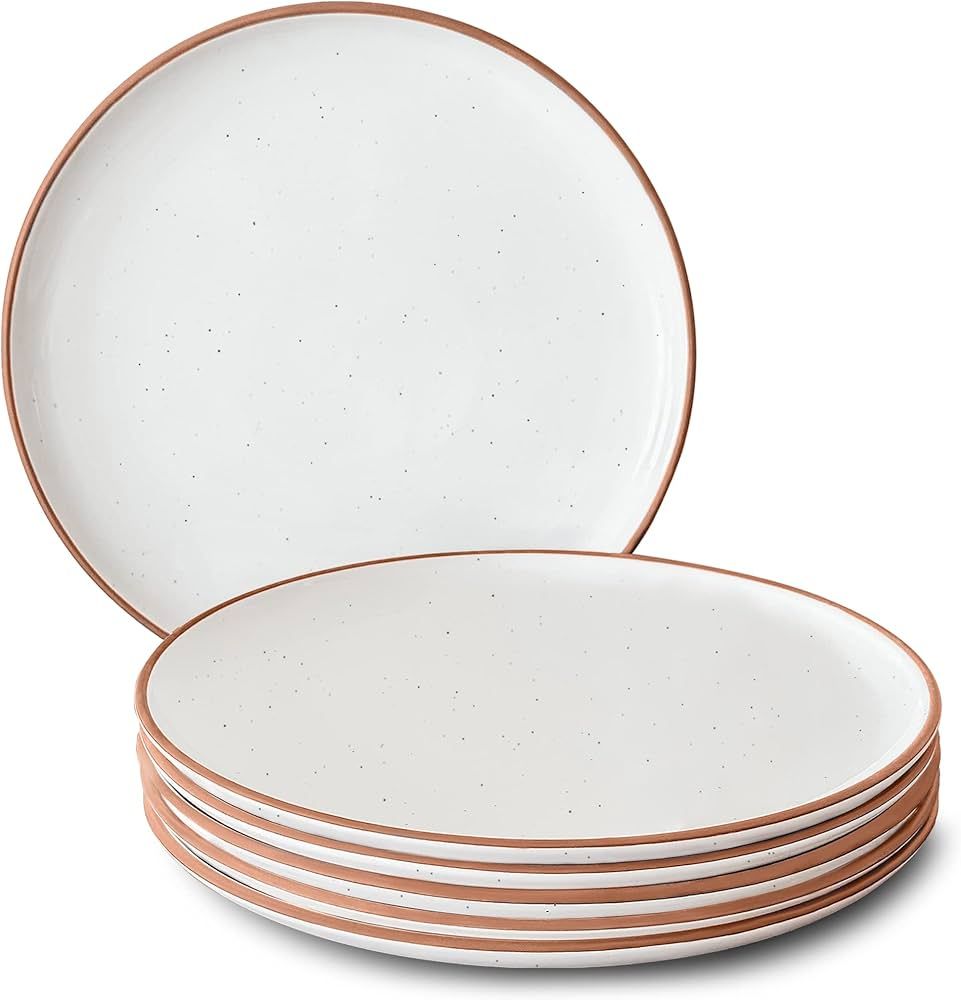 Mora Ceramic Dinner Plates Set of 6, 10 inch Dish Set - Microwave, Oven, and Dishwasher Safe, Scr... | Amazon (US)