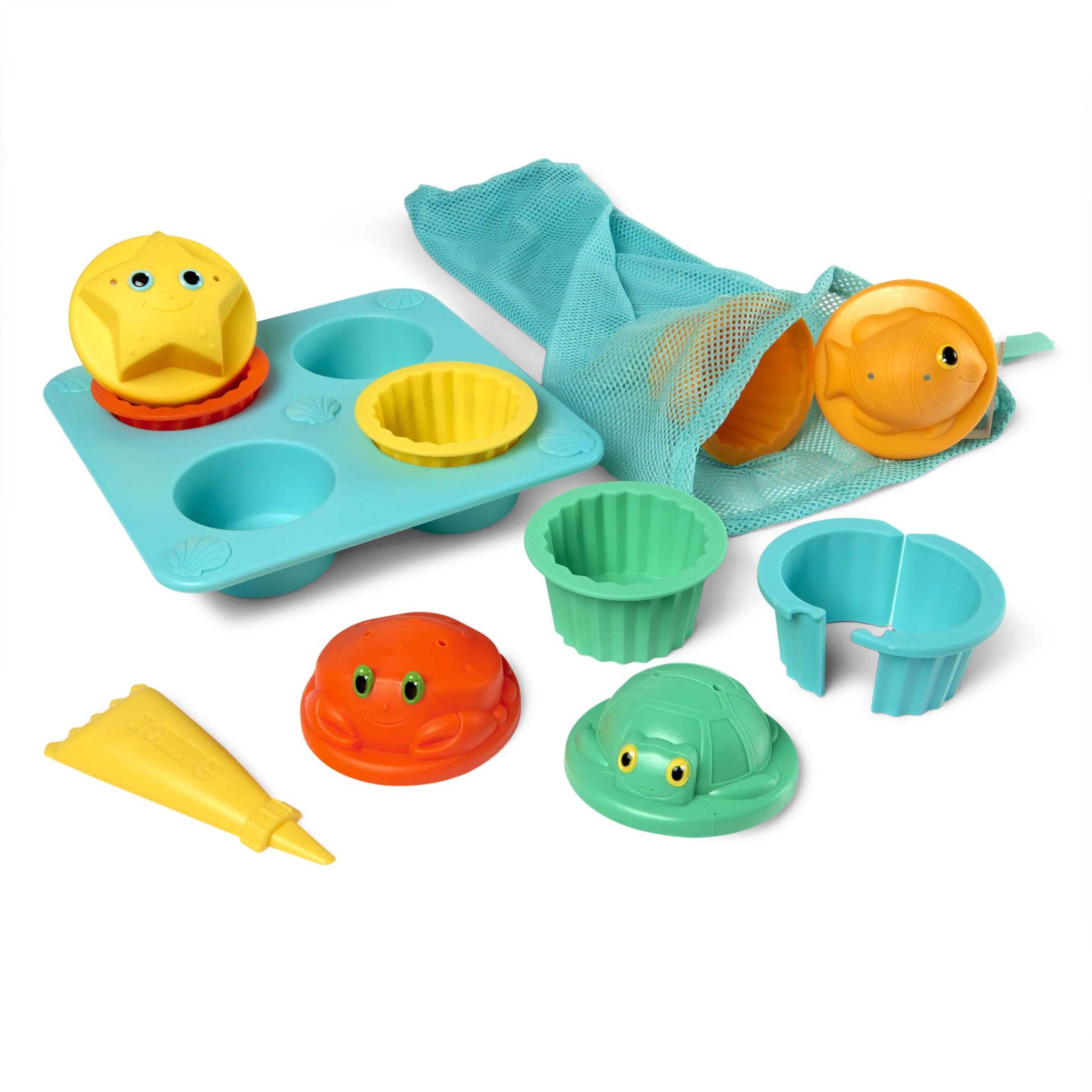 Melissa & Doug Sunny Patch Seaside Sidekicks Sand Cupcake Play Set - Toddler Beach Toys, Outdoor ... | Amazon (US)