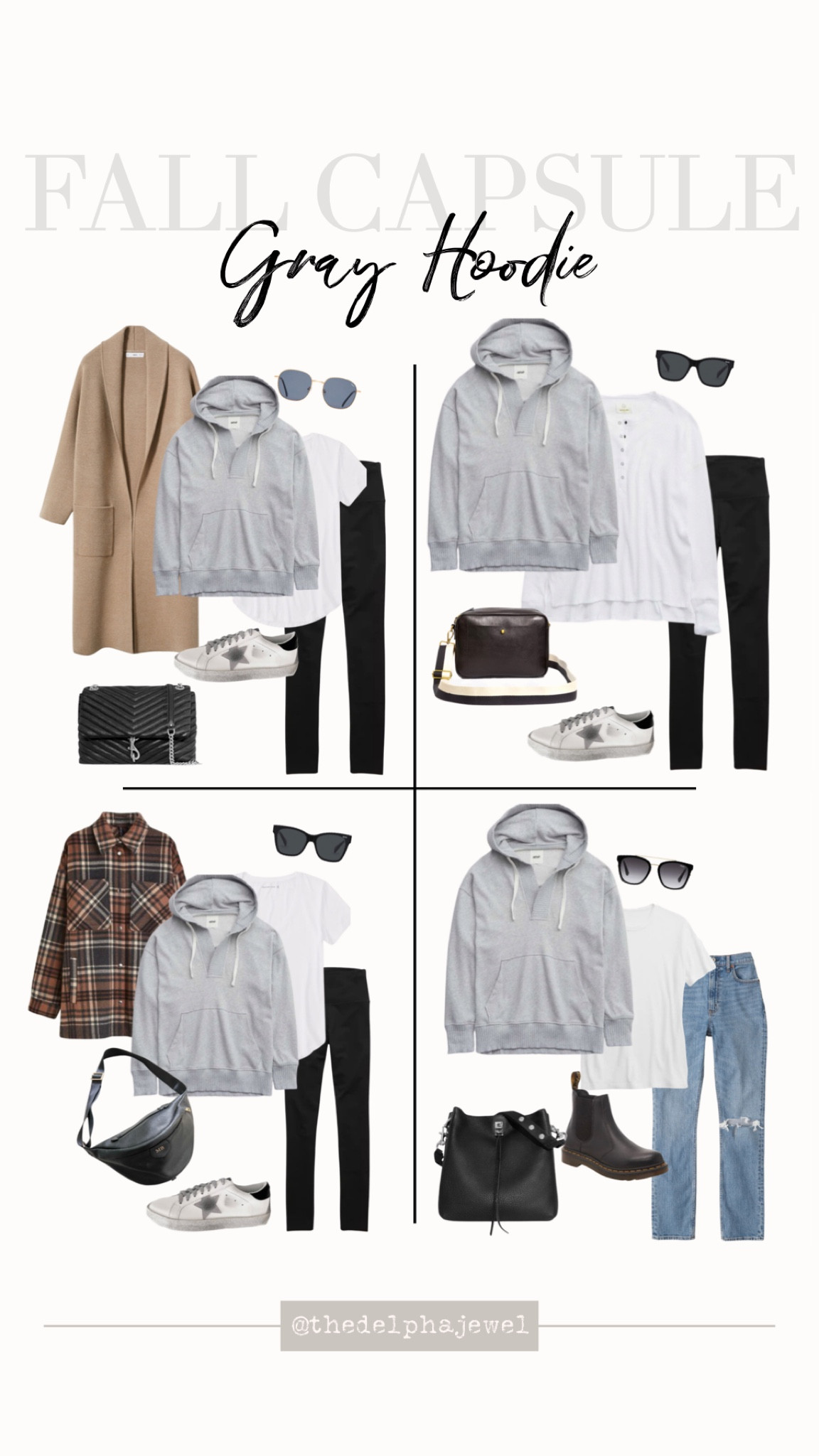 Fall capsule: basic closet, staples for fall
Four outfit ideas for this gray hoodie 

Basic casual style, capsule wardrobe, gray hoodie, legging style, street style, oversized coatigan, casual fall style, real mom style, Madewell style, over 40 style

 

#LTKSeasonal #LTKstyletip #LTKunder100