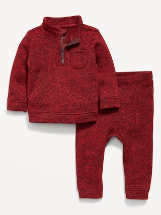 Sweater-Fleece Half-Zip and Pants Set for Baby | Old Navy (US)