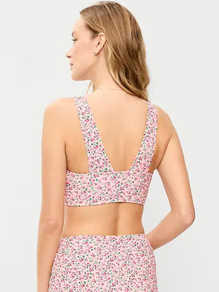 Pique Longline Bikini Swim Top | Old Navy (US)