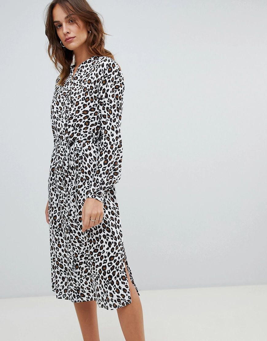 Vila leopard midi shirt dress-Multi | ASOS (Global)