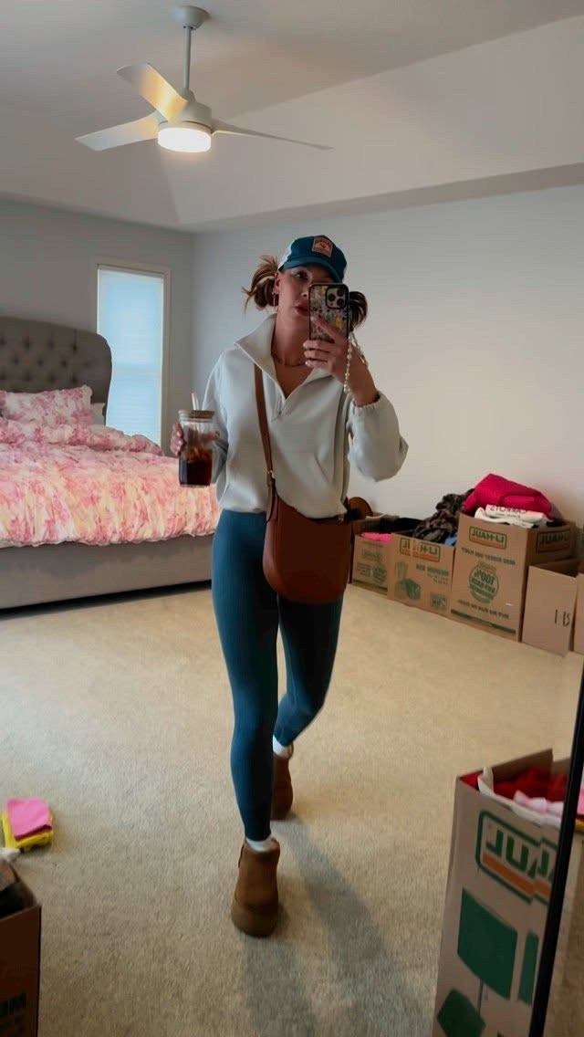 Spring ootd! Leggings, cropped half zip jacket, trucker hat & uggs

Casual ootd, spring outfit 

#LTKOver40 #LTKActive #LTKStyleTip