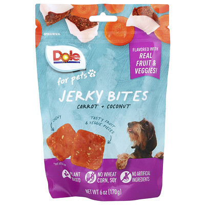 Dole for Pets, Jerky Bites, Carrot + Coconut, 6 oz (170 g) | iHerb
