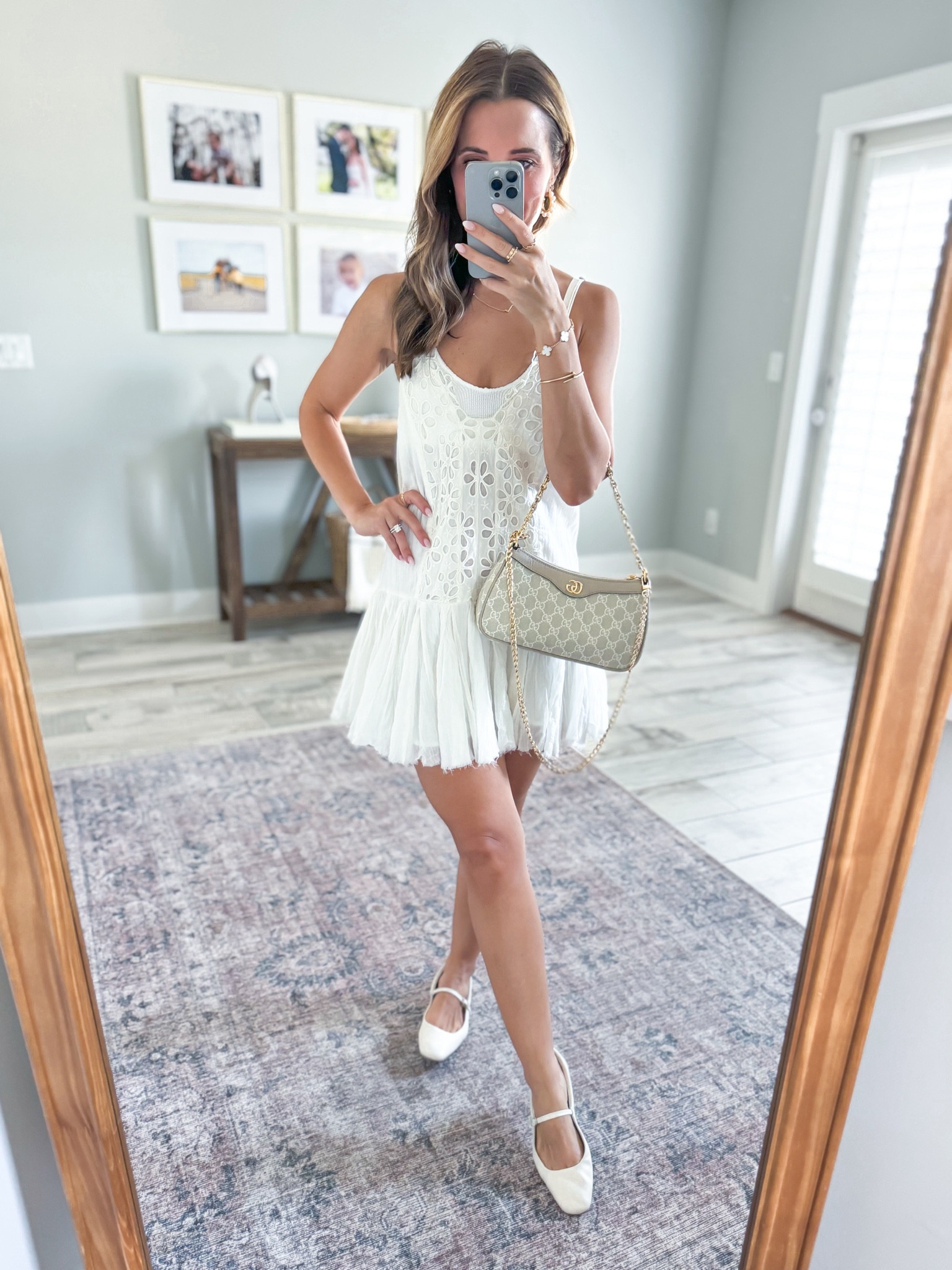 Free People slip dress in XS + adjustable straps. Free People bralette in XS with adjustable straps. Summer outfit. White dress. Bride to be. Fall outfit. Fall style. Country concert outfit- would be so cute with boots! Dolce vita Reyes ballet flats are TTS. 

#LTKShoeCrush #LTKWedding #LTKBacktoSchool