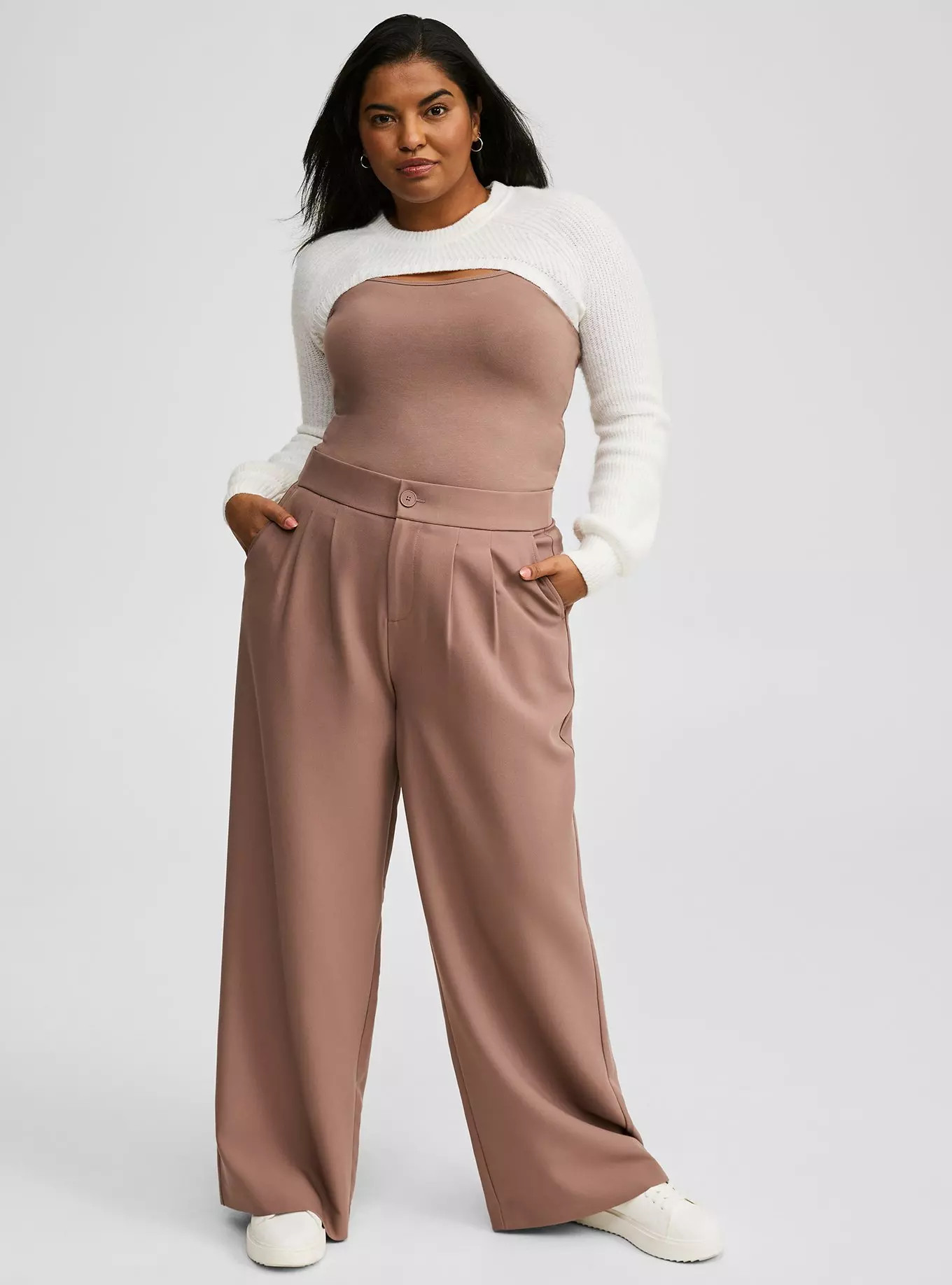 Wide Leg Tailored Twill Pant | Torrid (US & Canada)