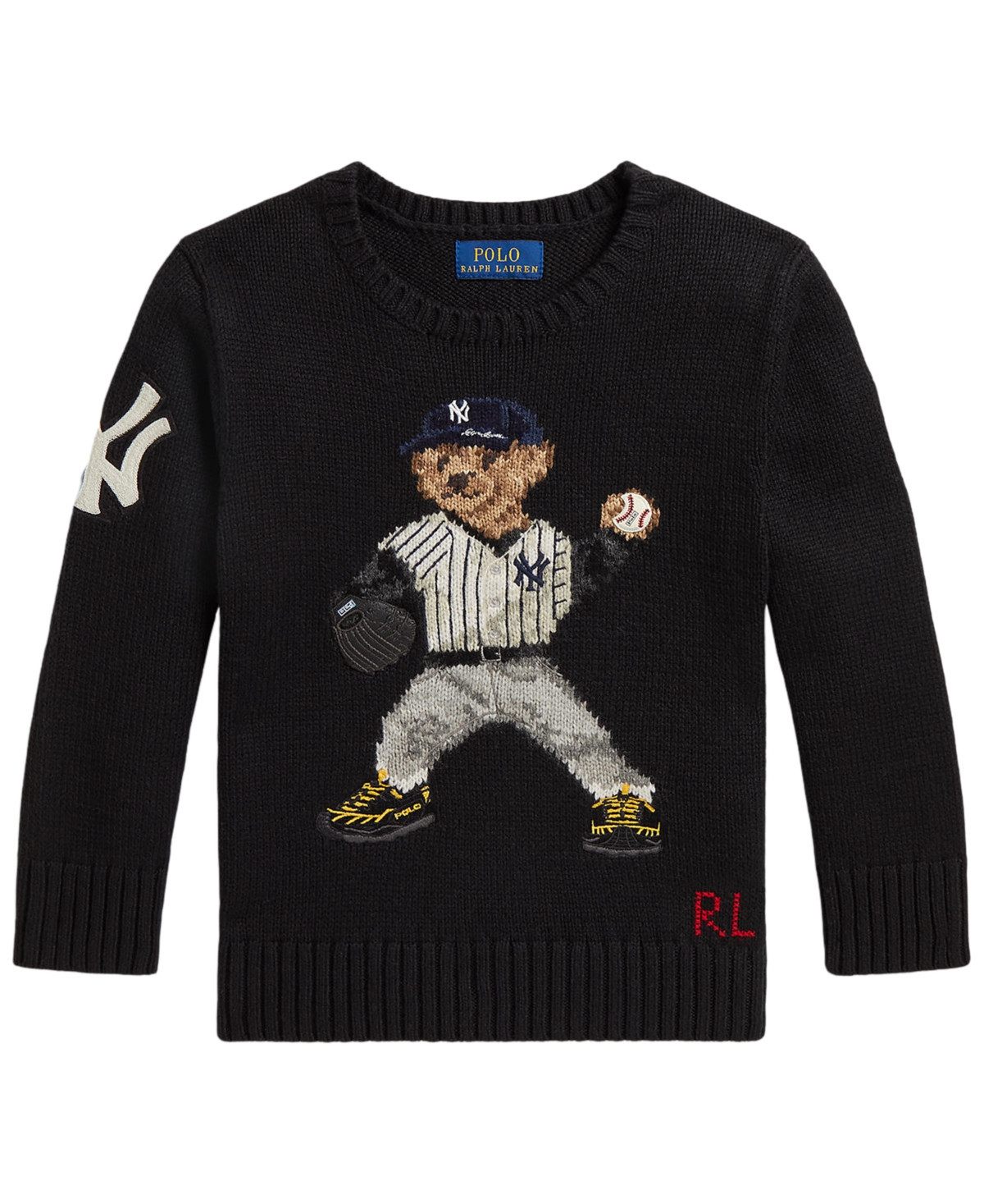 Polo Ralph Lauren Boys' 2T-7 New York Yankees Yankees Bear Graphic Sweater - Polo Black | Macy's