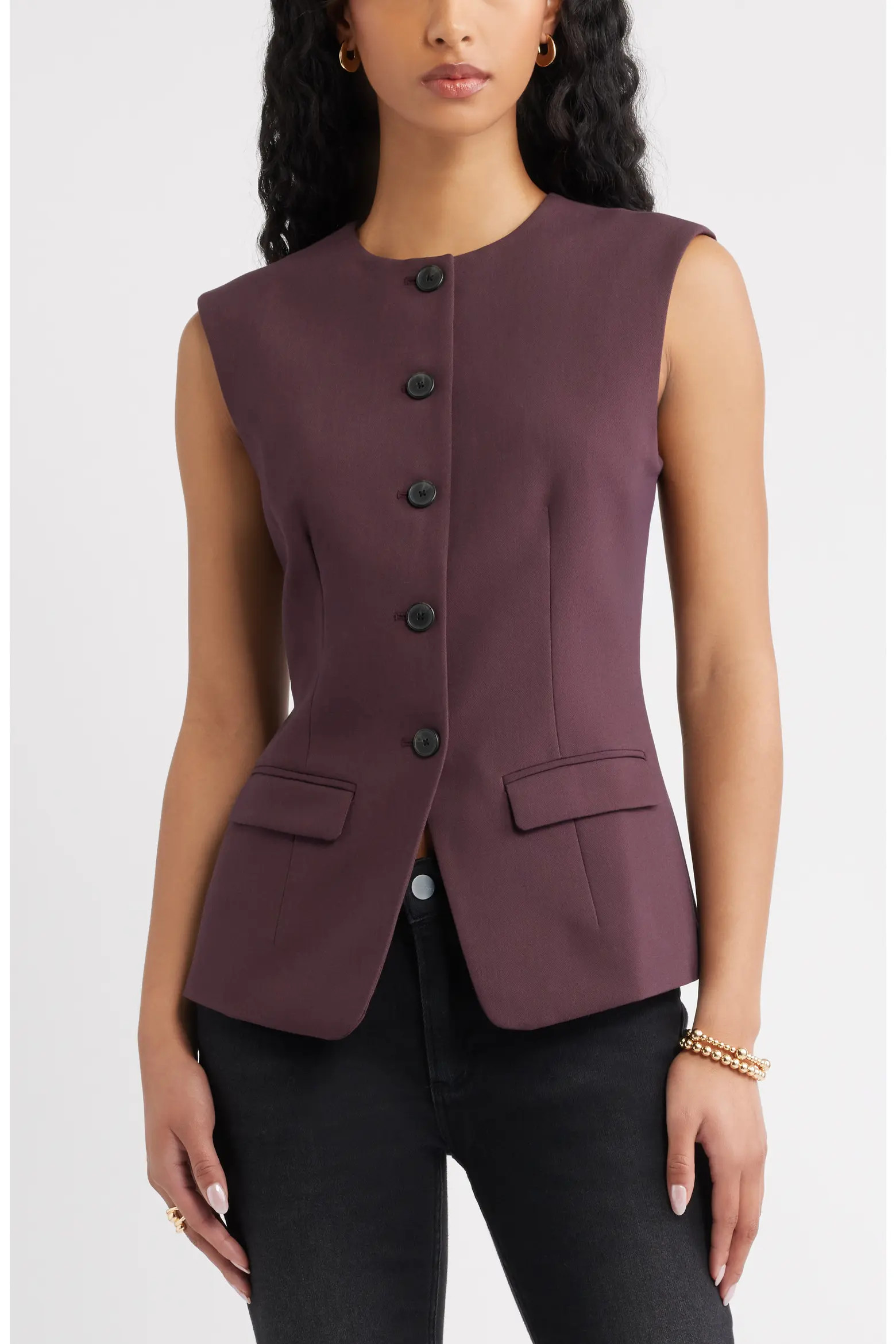 Open Edit Icon Twill Crewneck Vest (Women) | Nordstrom | Nordstrom