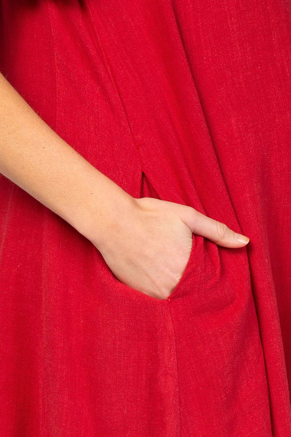 Red Fringe Linen Maternity Dress | PinkBlush Maternity