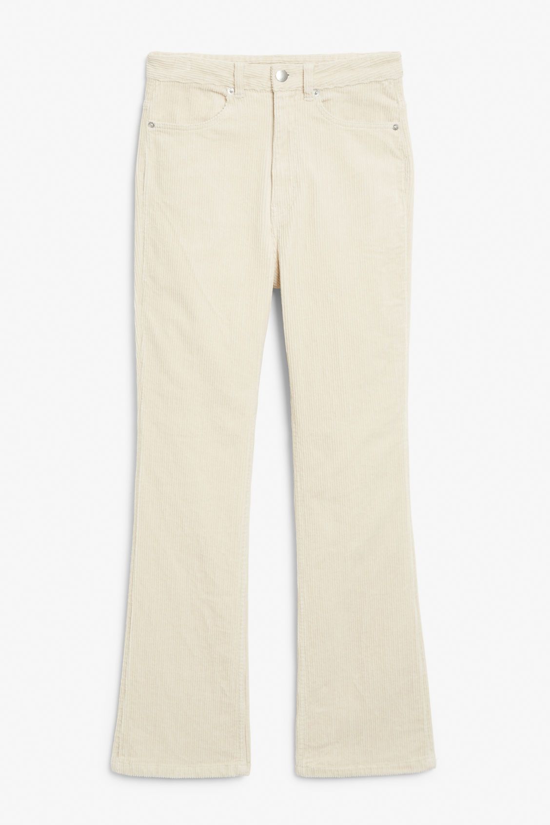 High waisted corduroy trousers - Beige | Monki