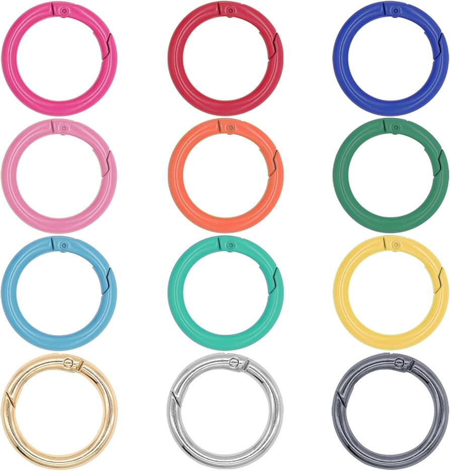 Metal Spring O Rings Round Carabiner Keyring, Snap Clip Trigger Keyrings Buckle, DIY Accessories ... | Amazon (US)