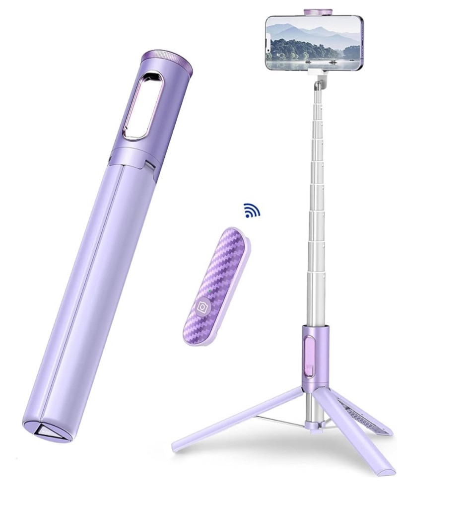 This is the greatest tripod that ever was or will be. It’s SO useful. It’s so compact, you can carry it in a small handbag, and it stretches out to full size. It’s brilliant. 