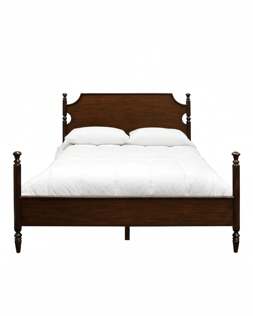 Miller Solid Mahogany Four Poster Bed with Hand-Carved Wood Trim | Magnolia