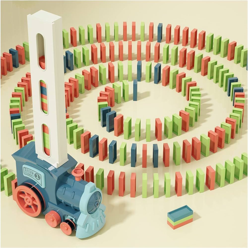 PREPHY Kids Games Domino Train Toys: 180PCS Automatic Stacking Creative Game 3+ Year Old - Stem M... | Amazon (US)