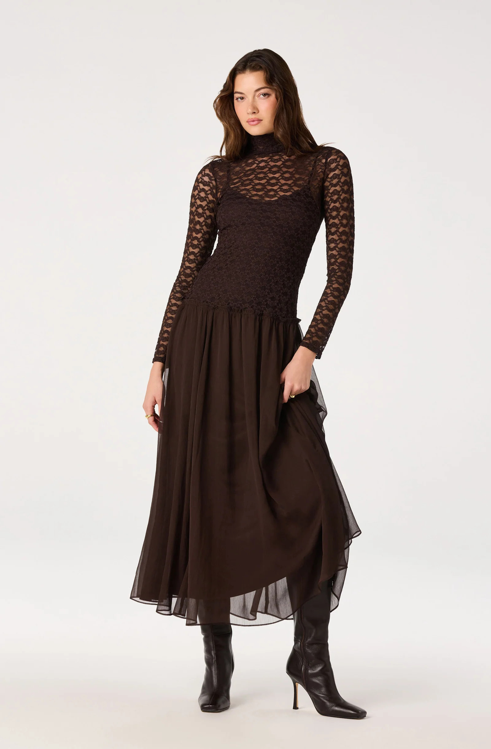 Camila Lace Bodice Maxi Dress - Espresso / S | ASTR The Label (US)