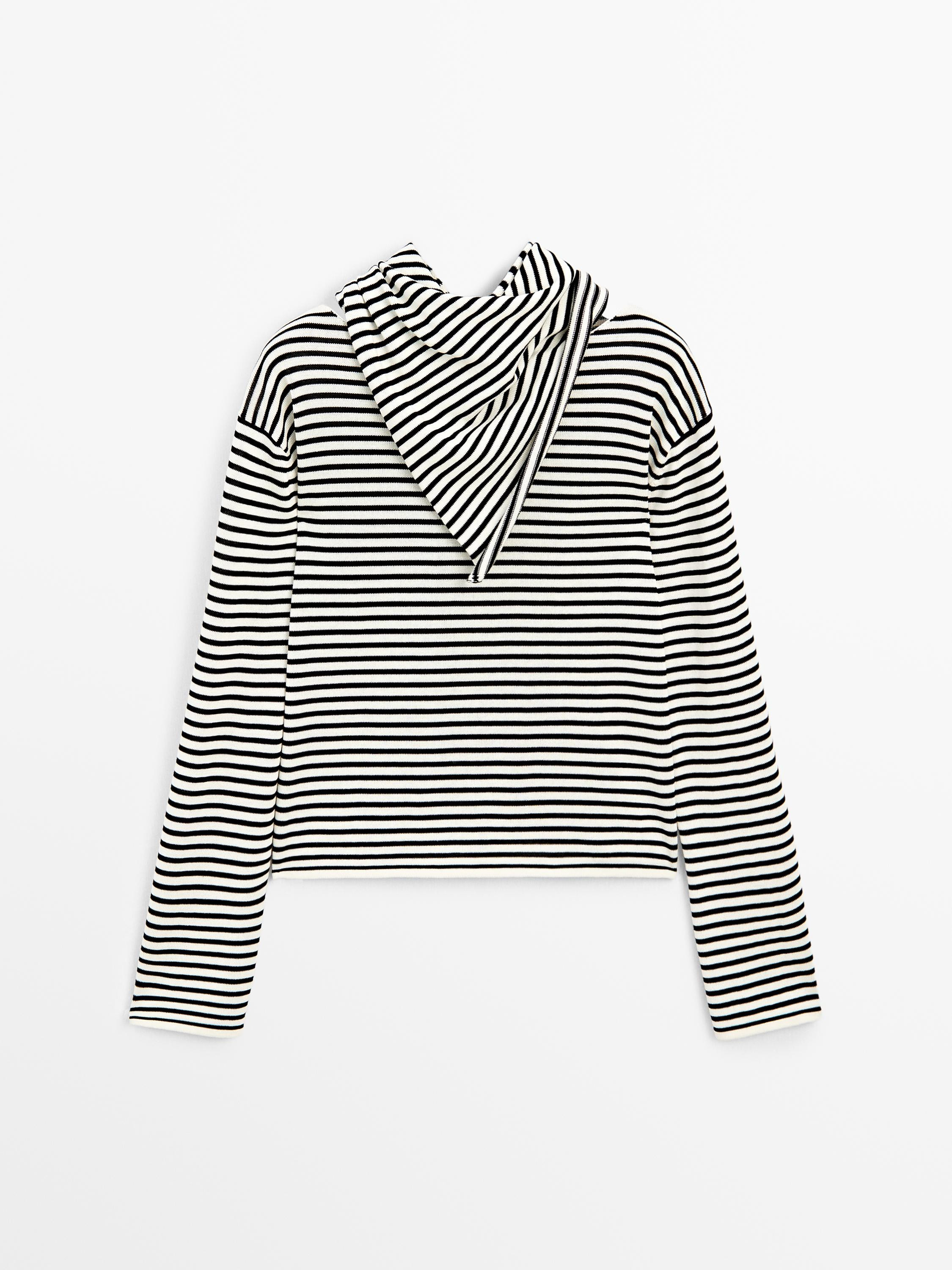 Striped sweater with bandana · Cream · Sweaters | Massimo Dutti | Massimo Dutti DE