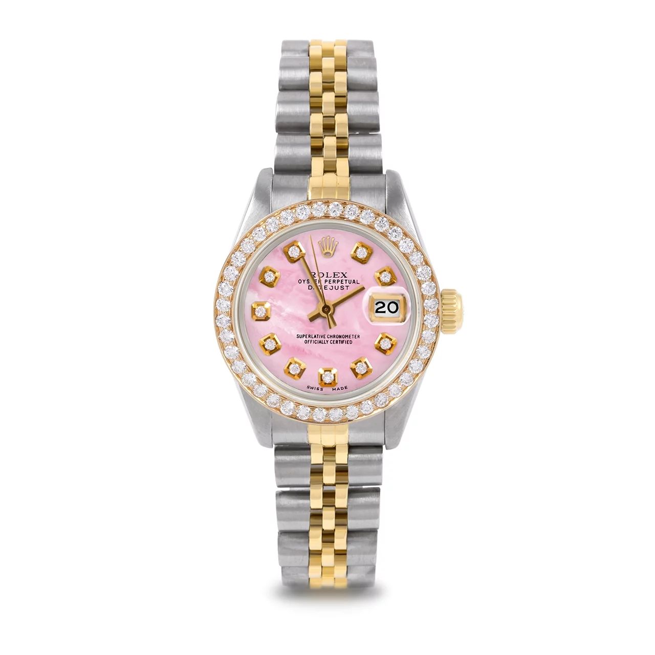 Pre Owned Rolex Datejust 6917 w/ Pink Mother Of Pearl Diamond Dial 26mm Ladies Watch (Warranty In... | Walmart (US)