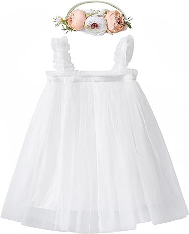 LZH Baby Girls Layered Dress Tulle First Birthday Dresses for Girls Toddler Princess Sleeveless T... | Amazon (US)