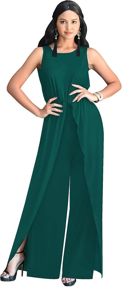 KOH KOH Womens Sleeveless Cocktail Wide Leg One Piece Jumpsuit Romper Playsuit | Amazon (US)
