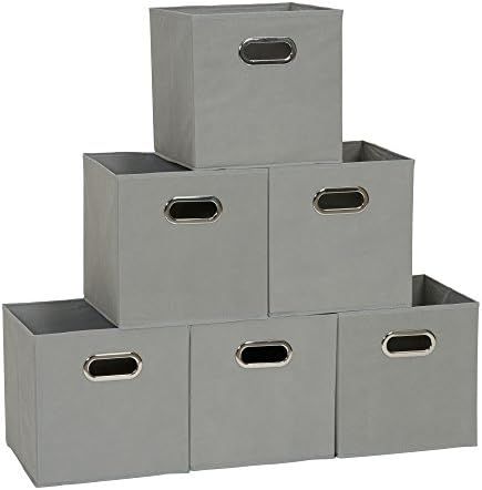 Household Essentials 84-1 Foldable Fabric Storage Bins | Set of 6 Cubby Cubes with Handles | Teaf... | Amazon (US)