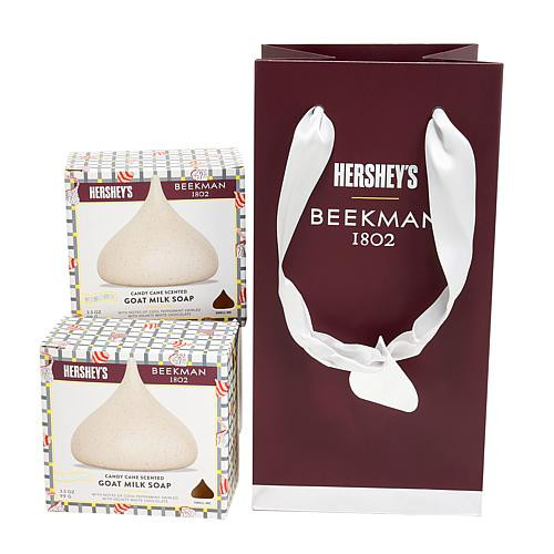 Beekman 1802 X Hershey's Candy Cane Body Care Bar Soap Gift Set w/Bag | HSN