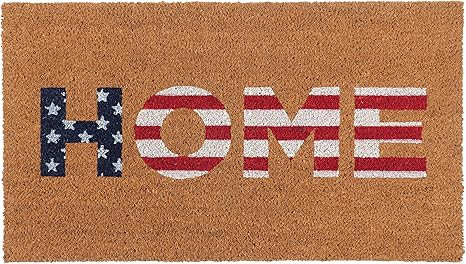 KAF Home American Flag Patriotic Coir Doormat with Heavy-Duty, Weather Resistant, Non-Slip PVC Ba... | Amazon (US)