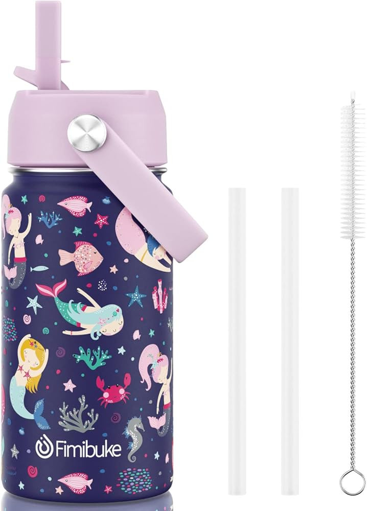 Fimibuke Kids Insulated Water Bottle - 14oz BPA-FREE 18/8 Stainless Steel Travel Tumbler Double W... | Amazon (US)