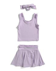 Big Girls 2pc Lettuce Edge Tank And Skort Set | TJ Maxx