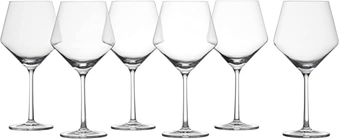 Zwiesel Glas Pure Tritan Crystal Stemware Glassware Collection, 6 Count (Pack of 1), Burgundy Red... | Amazon (US)