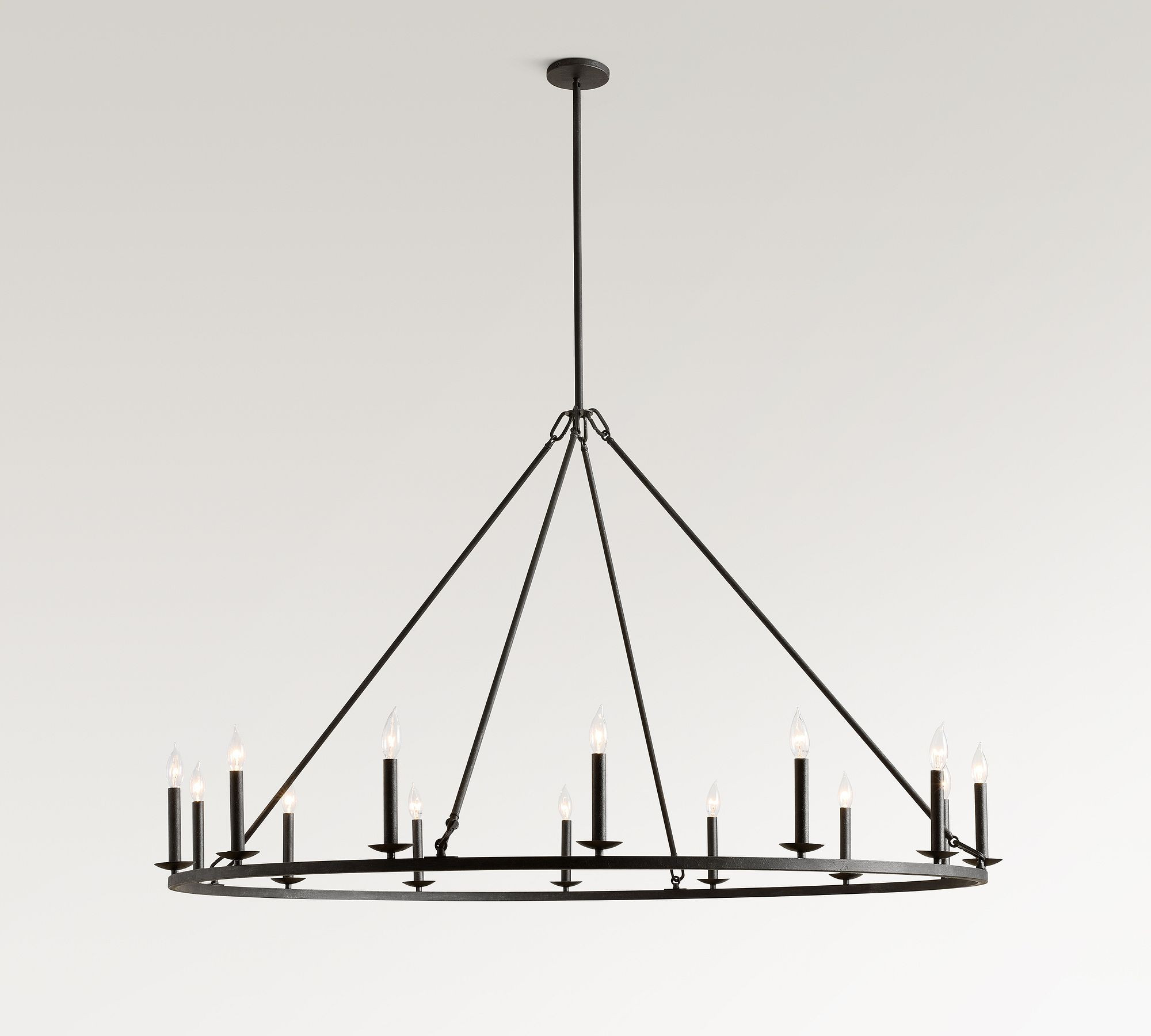 Remington 42"" Round Chandelier, Bronze/Tumbled Brass | Pottery Barn (US)