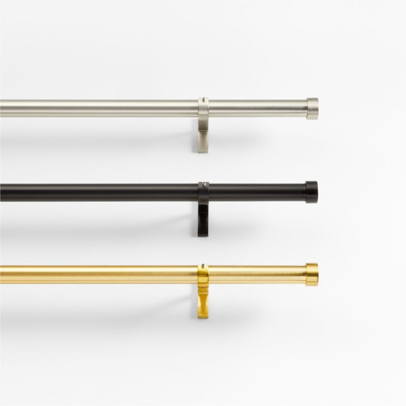 1" Curtain Rod and End Cap Finial Hardware Set | Crate & Barrel | Crate & Barrel
