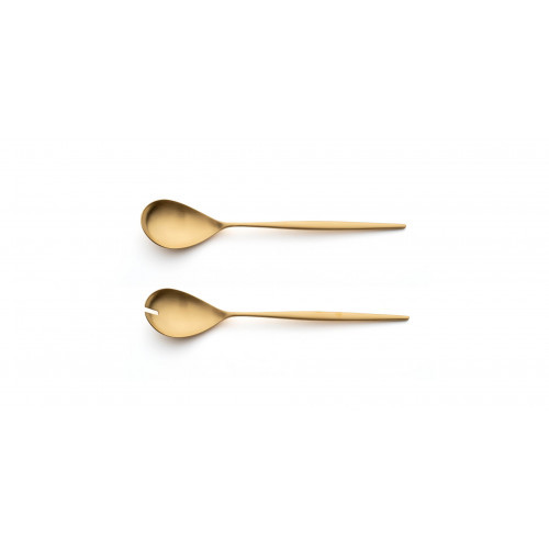 Cutipol Moon Matte Gold Salad Serving Set 11.1 in (28.2 cm) | Gracious Style
