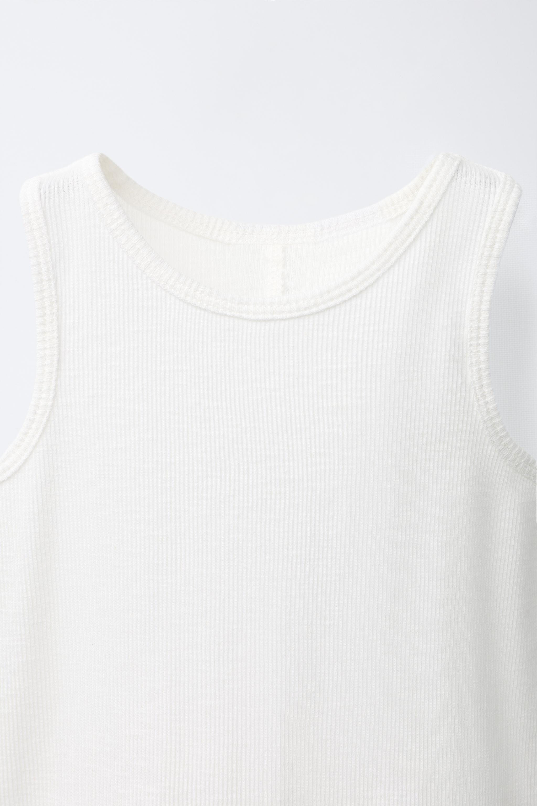 RIBBED SLEEVELESS T-SHIRT | Zara US