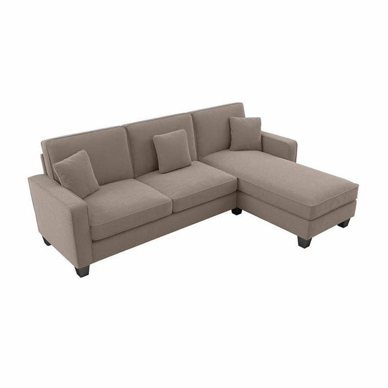 Stockton 102W Sectional Couch with Reversible Chaise Lounge in Tan Microsuede | Walmart (US)