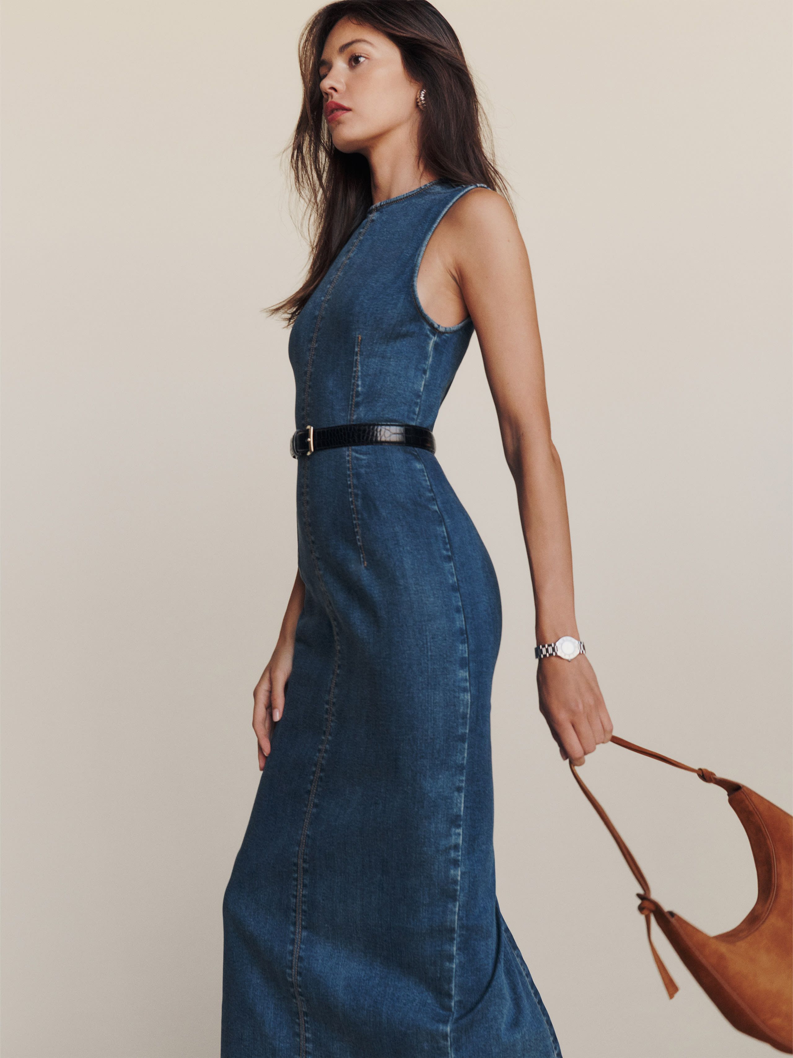 Kendi Denim Midi Dress | Reformation (Global)