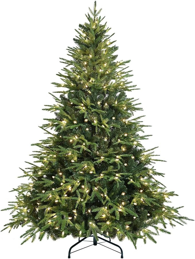 5ft Prelit Artificial Christmas Tree with 1528 PE PVC Tips, Premium Pre-Lit Holiday Xmas Tree wit... | Amazon (US)