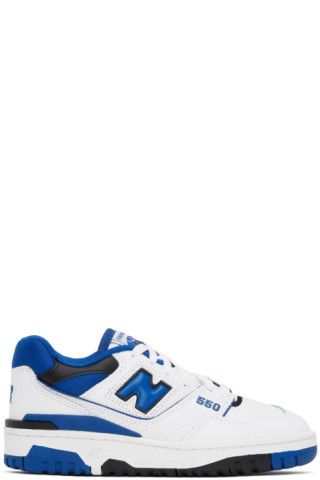 New Balance - White & Blue 550 Sneakers | SSENSE
